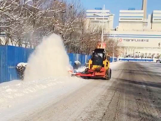 專清路牙小型掃雪滾刷演示視頻